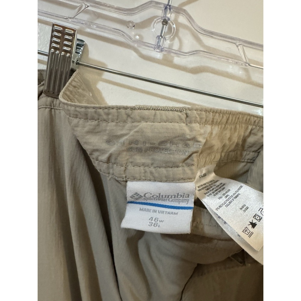 Columbia 100% Nylon Convertible Hiking Pants Beige 46W 36L - Picture 4 of 5